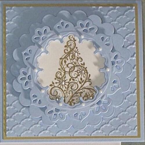 Cutting Dies 3pcs Dies Scrapbooking Spring Bloom Flower Metal Craft Die Cut New Stamps Gift Box Card Making Embossing Frame96*96