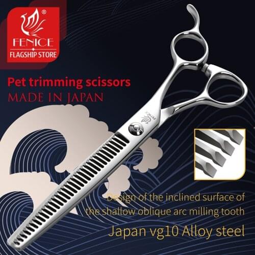 Fenice High-end 7.0 inch JP VG10 Steel Professional Pet Trimming Grooming Scissors Dog Thinning Scissors Shears Thinning 20-25