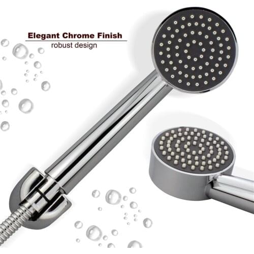 ABS Handheld Rainfall Shower Head Round water Saving High Pressure Chrome Plating