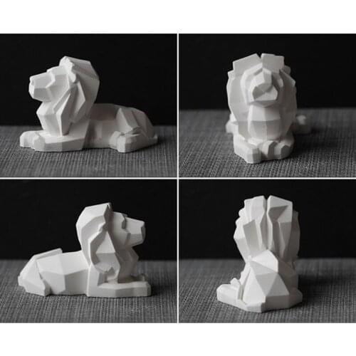 Geometric 3D Lion Resin Casting Silicone Mold 3D Animal Beast Soap Mold Tools LX9E