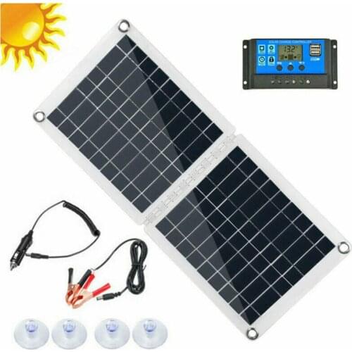587D 60W Dual USB Folding Solar Panel Kit Mono Caravan Boat Camping Charging