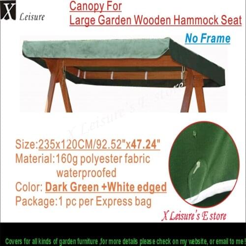Canopy Replacement for Greenfingers Loreto 3 Seater Swing Hammock Green Canopy 92.5"x47.2"/235x120cm