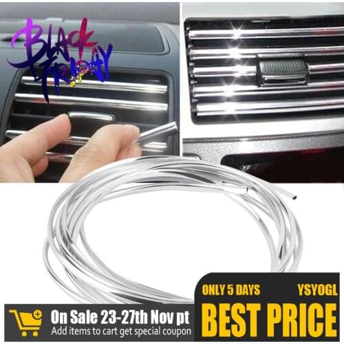 6 Meters Universal U Shape Custom Chrome Plated DIY Moulding Trim Strip Line For Sedan Car Pickup Air Vent Door Edge Decoration