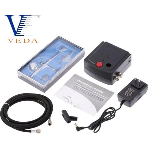 VEDA Airbrush Makeup Kit Pen Gravity Feed Dual Action Airbrush Air Compressor Kit for Art Painting,Craft,Cake Decorating,Nail