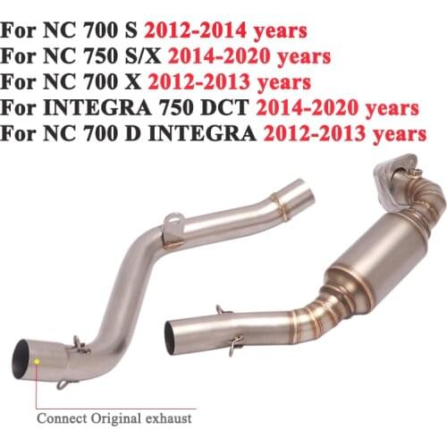 Motorcycle Exhaust Pipe Escape Slip On For Honda NC 750 X S NC700 NC700X NC700S DCT 2012 - 2020 Front Link Pipe Without Muffler