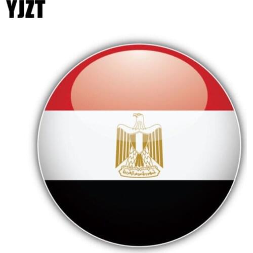 YJZT 13.5CM*13.5CM Car Styling Egypt Flag Round Decal Motorcycle Helmet Car Sticker 6-1315