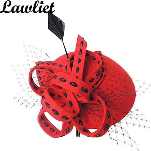 Women Fascinators Winter Black Arrow Wool Felt Hats Veil Women Dress Pillbox Hats Show Cocktail Party Wedding Headpieces A196