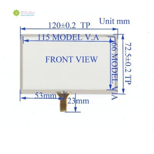 ZhiYuSun TR4-050F Touch Screen glass 120mm*73mm 5inch 4 lins touchsensor 120*73 touchglass digitizer GLASS medi in taiwan