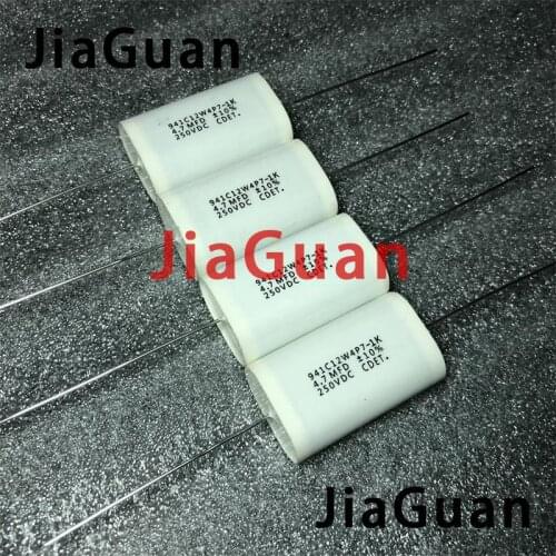 10PCS NEW CDET 941C12W4P7-1K 4.7UF 250VDC axial frequency stepless capacitor CDE 941C 4.7UF 250V 475/250V 4U7