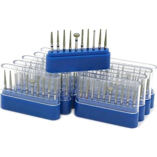 100 PCS/10 Packs Dental Diamond Burs for Teeth Porcelain Ceramics Composite Polishing FG-101