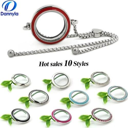 30mm Heart Round Twist Mix Color Floating Locket Bracelet Glass Chain & Link Bracelets DIY Jewelry LSLB23