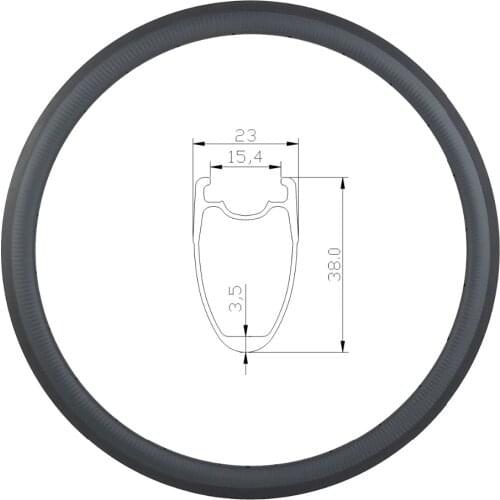 700c 38mm clincher road bike carbon rim 3K twill matte glossy 16 18 21 22 24 28 32 36 Holes 23mm wide basalt brake surface