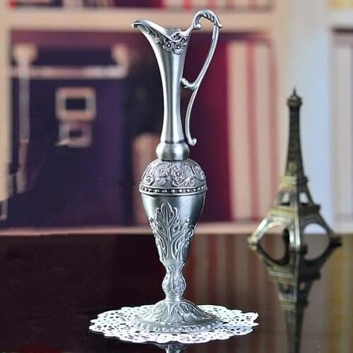 Zinc alloy metal vase home decorative metal crafts gifts European modern furnishings creative home decorations ornaments