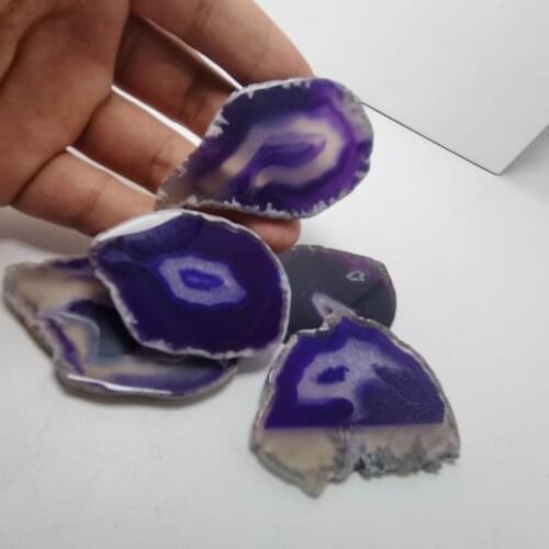 Purple !!!!!!! Natural Agate Geode Polished Irregular Crystal Slice Stone DIY Pendant Mineral Home Decoration