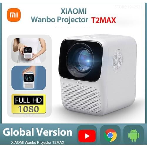 [Global Android] XIAOMI Wanbo Projector T2MAX FULL HD 1080P Mini LED WIFI 200ANSI for YouTube Phone Portable Home Theater Cinema
