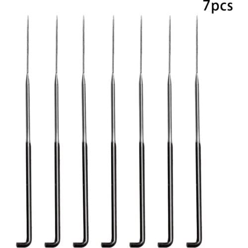 LMDZ 7 Pcs Black Felting Needles, Wool Felting Supplies Felting Needles Kit Needle Felting Tool with Plastic Box for Doll Making