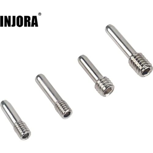 INJORA 10Pcs Stainless Steel M3 M4 Headless Hexagon Screws for 1/10 RC Car Crawler