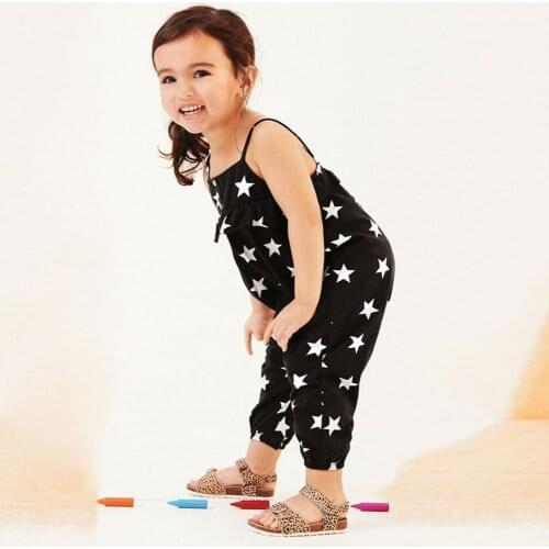 Summer New Girl Jumpsuit 1-5T Sling Ruffle Girls Children Sling Long Romper Kids Baby Casual Clothes for Going Out