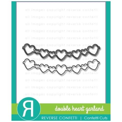 AliliArts Metal Cutting Dies Double heart banner diy Scrapbooking Photo Album Decorative Embossing PaperCard Crafts Die
