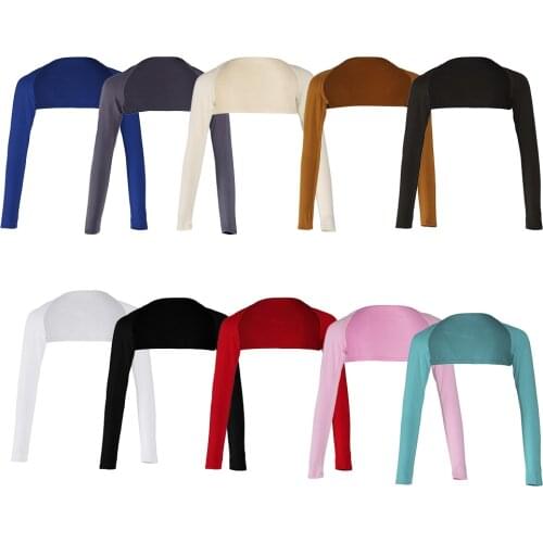 Fashion Women’s Soft One Piece Long Sleeved Elastic Modal Arm Warm Cover Shrug Hijab Tops Muslim Clothes