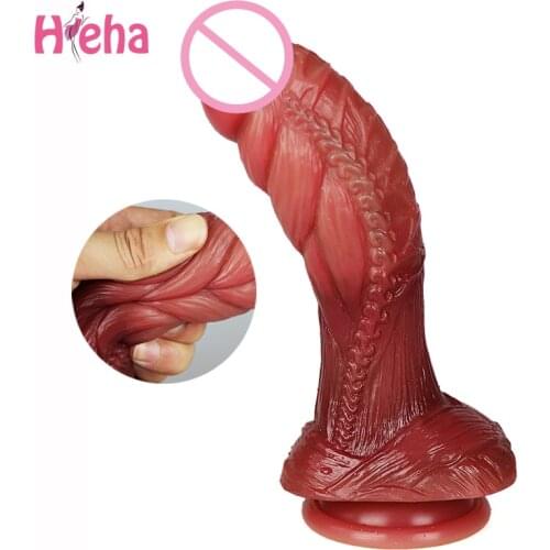 Soft Silicone Animal Dildo Realistic Dog Penis Suction Cup Wolf Cock Lesbian Sexy Fake Anal Butt Plug Sex Toys for Women Men