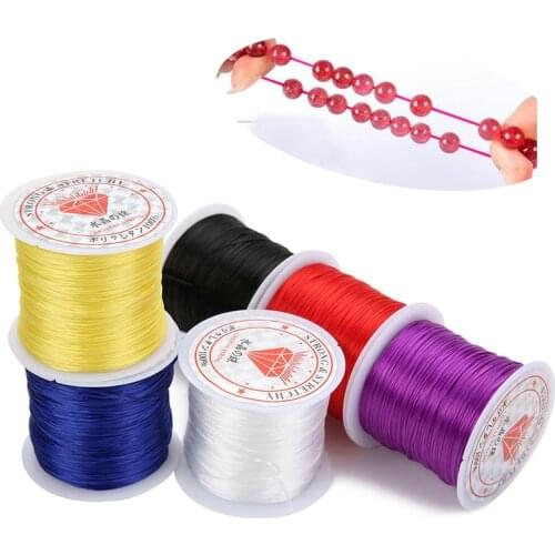 50meters Strong Elastic Cord Thread For Beading Bracelet Necklace 0.5mm Nylon Crystal Stretch String Wire DIY Jewelry Making