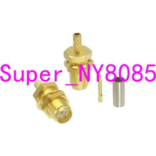 RP-SMA female plug nut bulkhead crimp RG174 RG316 LMR100 Cable RF connector