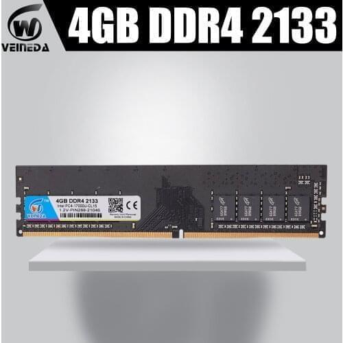 VEINEDA Ram ddr4 4gb ddr4-2133 For dimm ddr4 ram memory compatible all Intel AMD Desktop PC4-17000 2400MHZ,2666MHZ 284pin