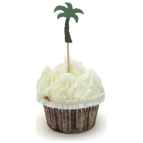 Palm Tree wedding cupcake toppers Food Picks toothpick Bridal baby shower Bachelorette tropical party muffin decorations