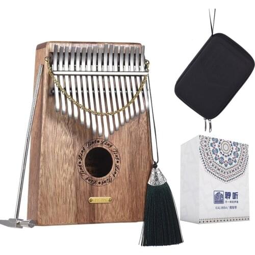 LingTing LT-K17S/LT-K17SEQ 17-key Kalimba Thumb Piano Mbira Sanza Swartizia Spp Solid Wood Musical Gift