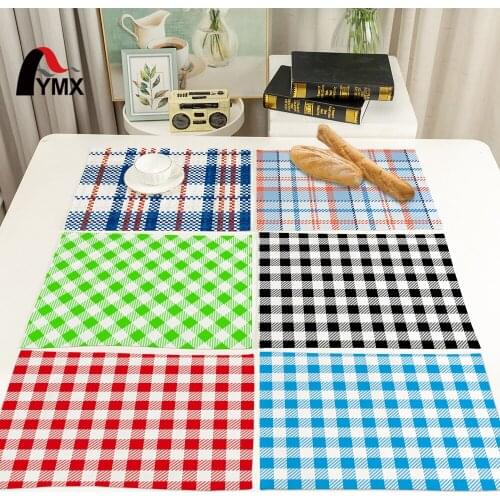 FYMX Simple Napkins Multi-color Checkered Pattern Printing Napkin Kitchen Waterproof And Oil-proof Cleaning Supplies