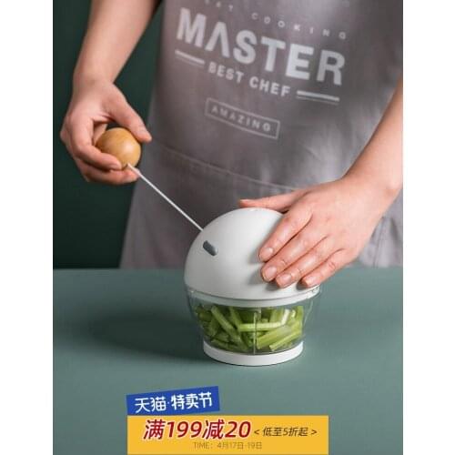 Manual pull rope type ginger garlic masher mini garlic artifact kitchen multi-function small cyclone crusher