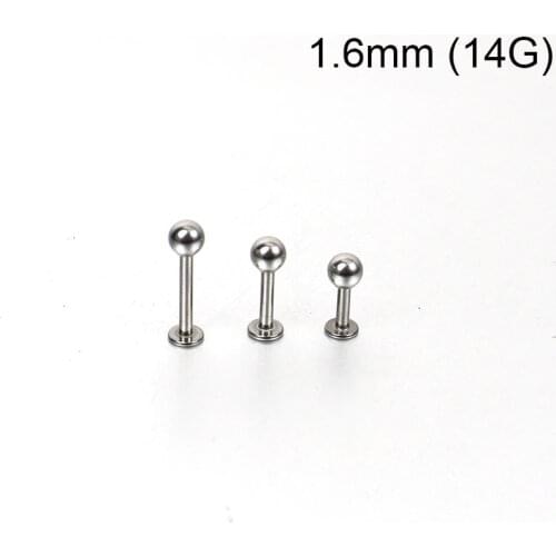 SaYao 14G 1.6mm thick Labret Lip Ring Stainless Steel Tragus Earrings Tongue ring Nipple Ring Body Piercing Jewelry