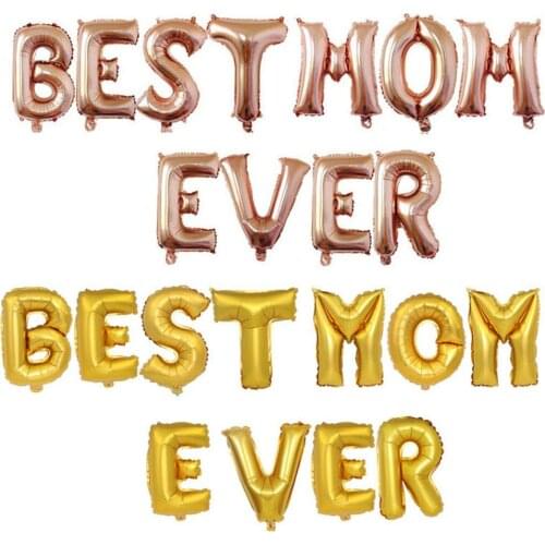 Mothers day party decoration globos 16 inch rose gold letter balloons Best Mom Ever foil balloons party supplies ballons