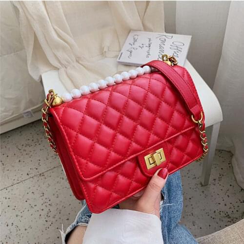 Diamond lattice PU Leather Crossbody Bags For Women 2020 Mini Shoulder Messenger Bag Fashion Designer Chain Handbags and Purses