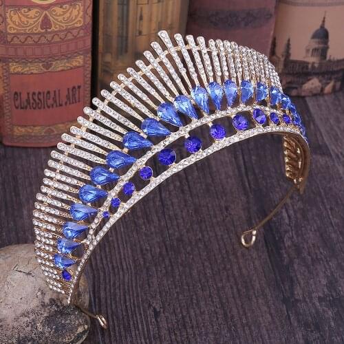 Baroque Rose Gold Champagne Crystal Peacock Bridal Tiara Crown Rhinestone Wedding Hair Accessories Pageant Diadem Bride Headband