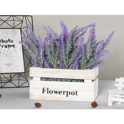 Garden Decoration Outdoor Artificial Wooden Potted Plants Home Garden Yard Decoration Lavender Bonsai Potted Floral Jdh88