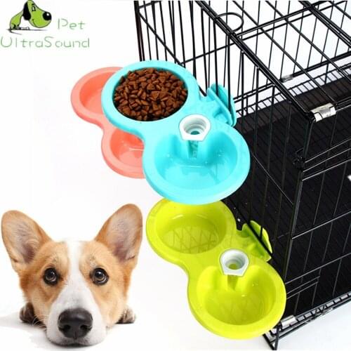 ULTRASOUND PET Solid Candy Color Hanging Pet Bowl Environmentally Safe Non-toxic Food Grade Plastic Durable Dog Bowls For Dogs