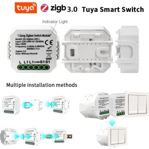 Smart Life Tuya ZigBee 3.0 Smart Light Switch Relay Module 1 Gang Zigbee+RF Switch Module Remote Works With Alexa Google Home