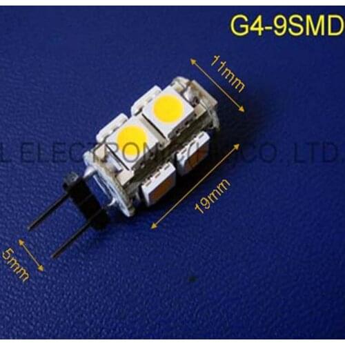High quality 9SMD 5050 DC12V G4led bulbs led G4 lighting free shipping 50pcs/lot