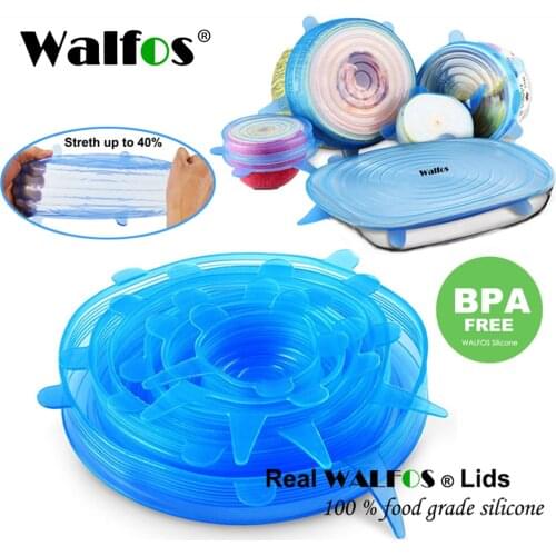 WALFOS Silicon Stretch Lids Universal Lid Silicone Food Wrap Bowl Pot Lid Silicone Cover Pan Cooking Kitchen Accessories