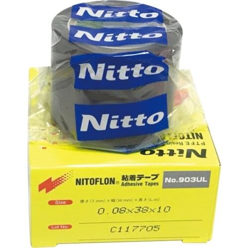 Japan NITTO DENKO Nitoflon Tape 903UL T0.08mm*W38mm*L10m Silicone Adhesive Tapes(5pcs/lot)