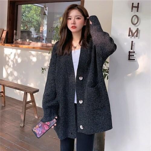 Make firm offers easy long lazy the wind knitting cardigan outside frock autumn han edition sweater coat