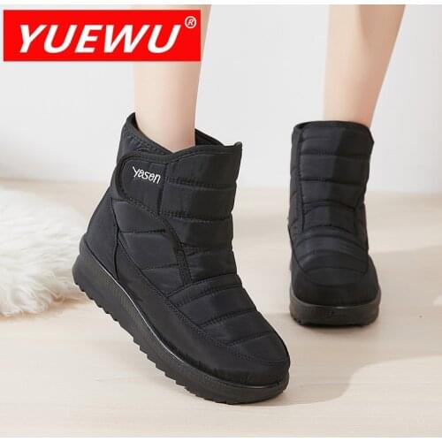 YUEWU New Pattern Winter SnowShoe Waterproof Plush Thickening Short Boots Casual Velcro Design TPR Outsole