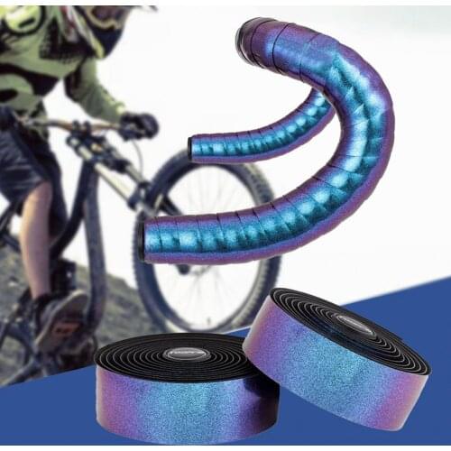 1 Set Bike Grip Tape Lightweight Anti-skid EVA Color Changing Faux Leather Bar Tape for Bike