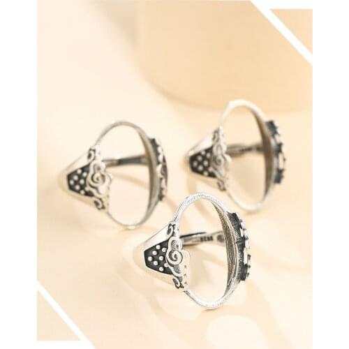 12*22mm 925 STERLING SILVER men women Semi Mount Bases Blanks base blank Pad ring Setting wedding jewelry findings diy A5887