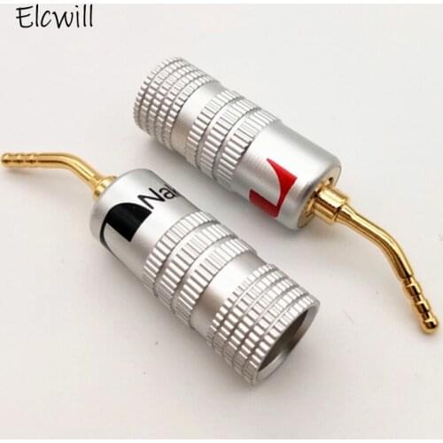 2mm Banana Plug Speaker 24K Gold Plated Audio Wire Cable Screw Lock Banana Amplifier Connectors Adapter for Musical HiFi Audio