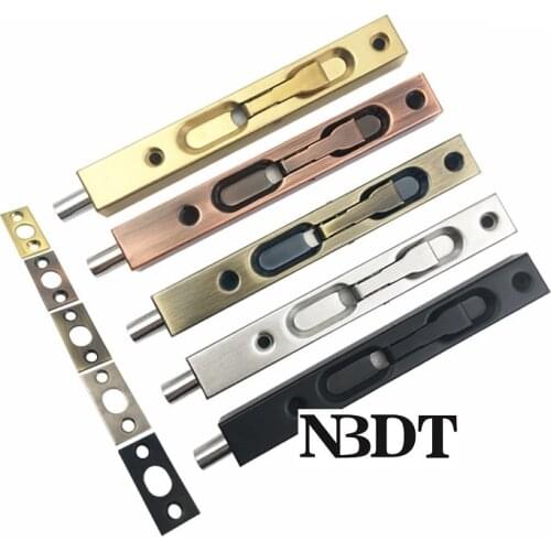 2Pcs/Lot 6" 8" 10" 12" Security Door Guard Built-in Stainless Steel Lever Action Flush Bolt Latch Black Antique Bronze Gold