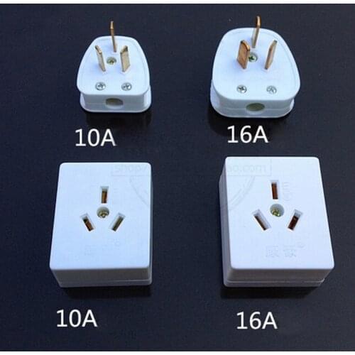 2pcs Home Improvement High Power 10A/16A Three-stage Plug Wall Socket for Air Conditioning Water Heaters