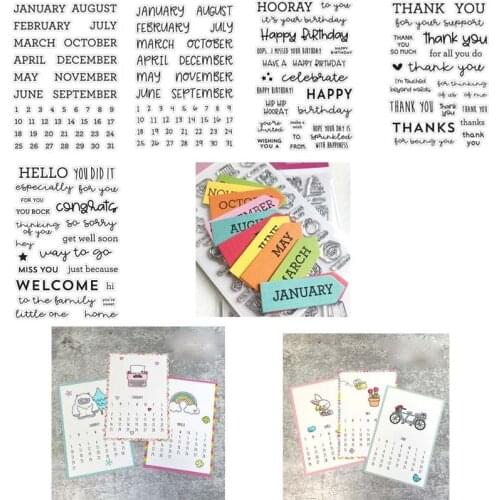 2020 month calendar Words digital Clear Stamps DIY Scrapbooking Craft Supplies Silicone Seal Photo Album Stamp for Stamping